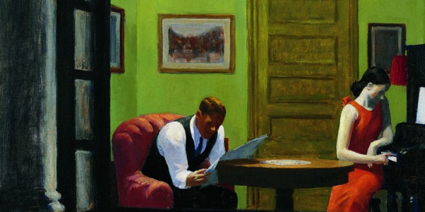 Hopper painted Room in New York (oil on canvas) in 1932. It was around the same time his wife, Josephine, started writing in her diary about her frustrations with her husband becoming a famous artist.
